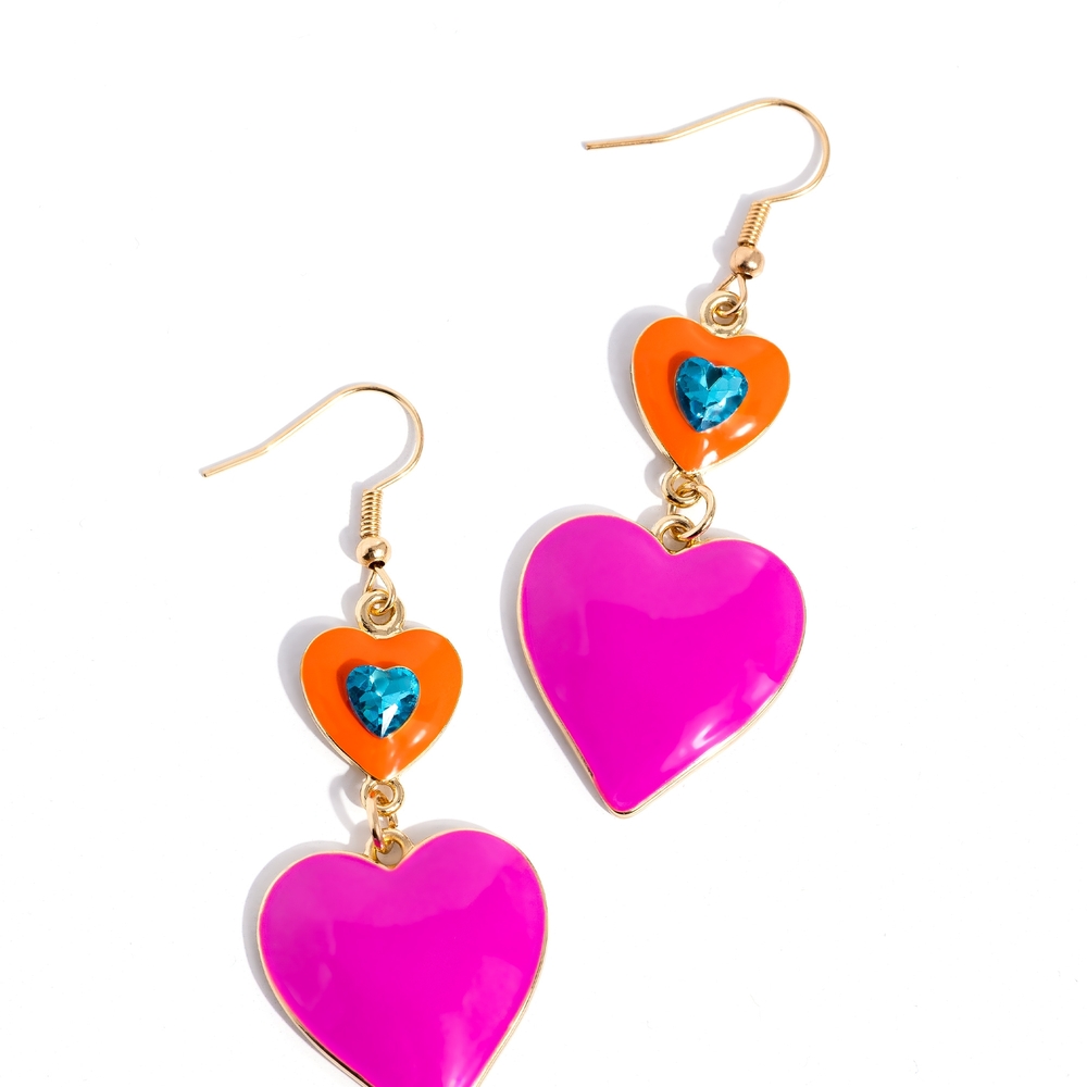Paparazzi Pink and Orange Heart Earrings